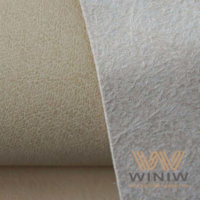 Anti Yellowing Beige Pig Grain Faux PU Leather For Shoe Lining
