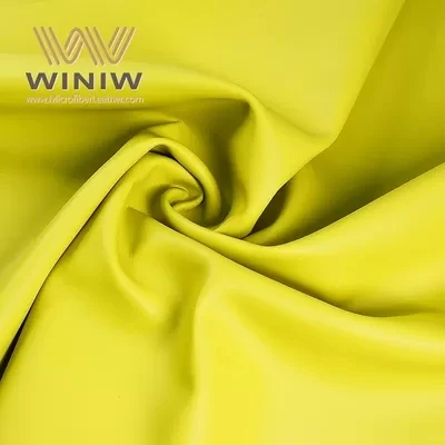 1.2mm Yellow Micro Fiber Synthetic Leather Car Seat Fabrics Automotive Leather